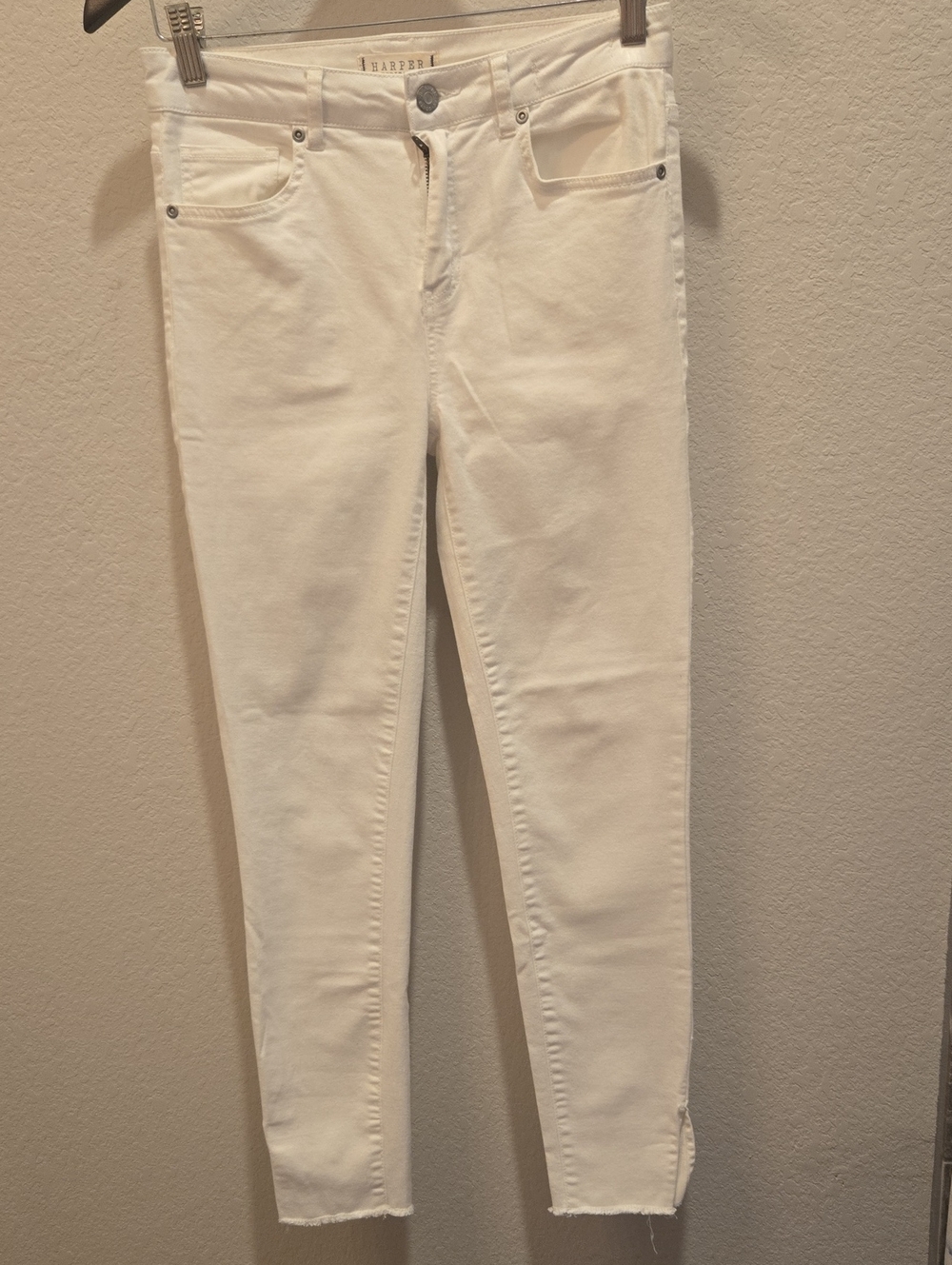 Harper White Mid Rise Skinny Jeans for Women